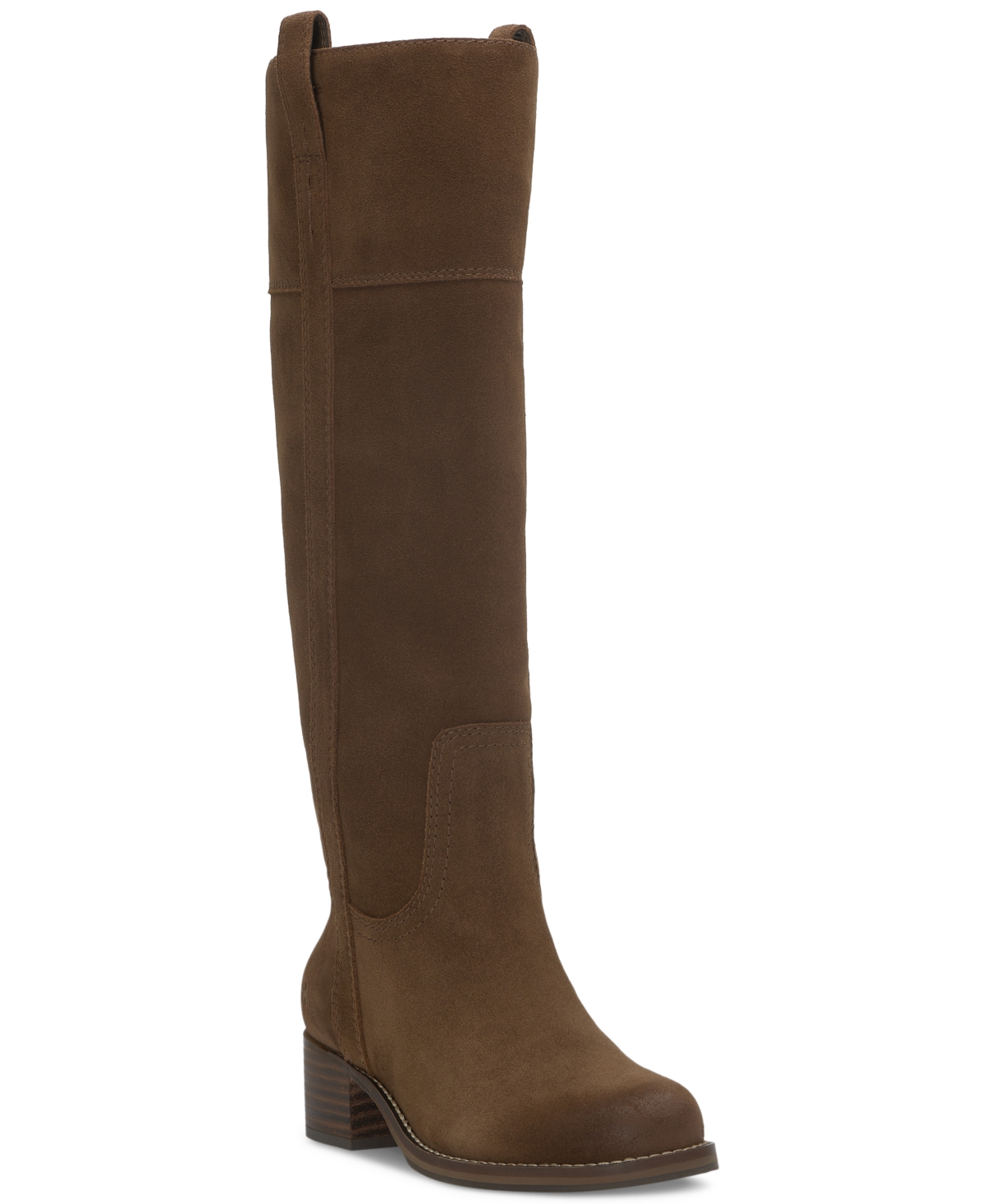 Lucky Brand Women's Hybiscus Knee-High Wide Calf Riding Boots - Desert Palm Suede