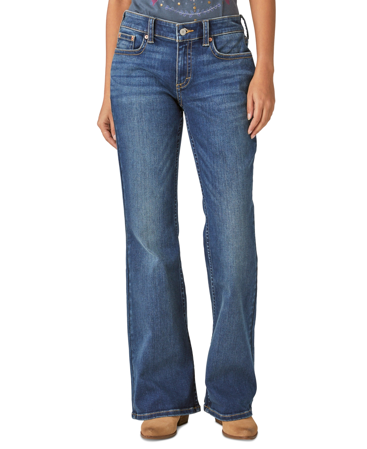 Lucky Brand Women's Low Rise Flap-Pocket Flared Jeans - Lightyear