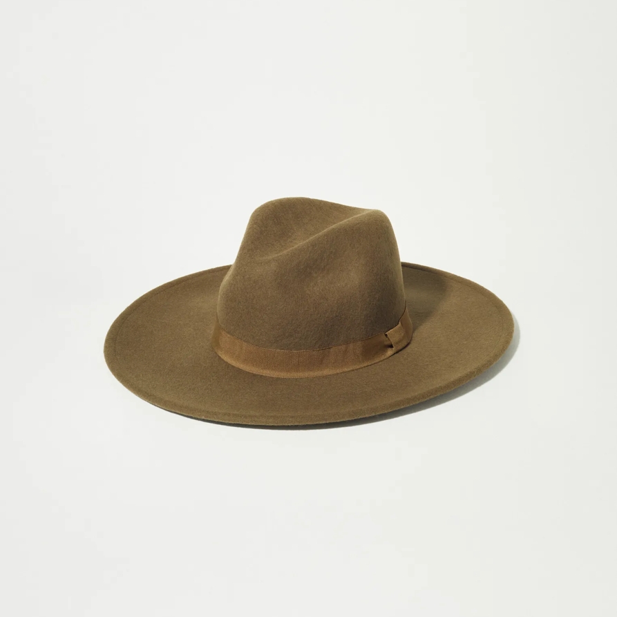 Lucky Brand Wool Wide Brim Ranger Hat in Dark Green