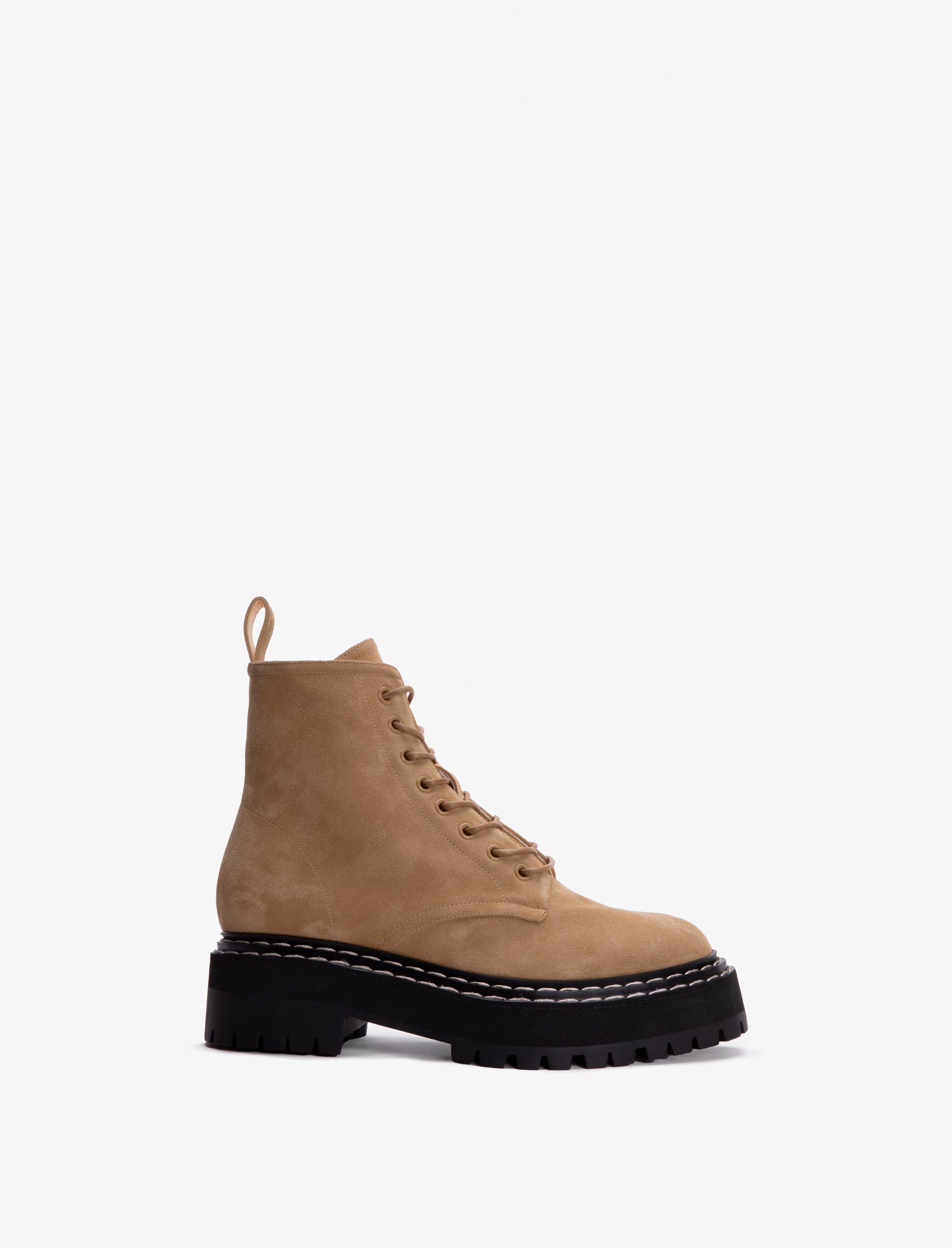 Lug Sole Lace Up Boots in Suede