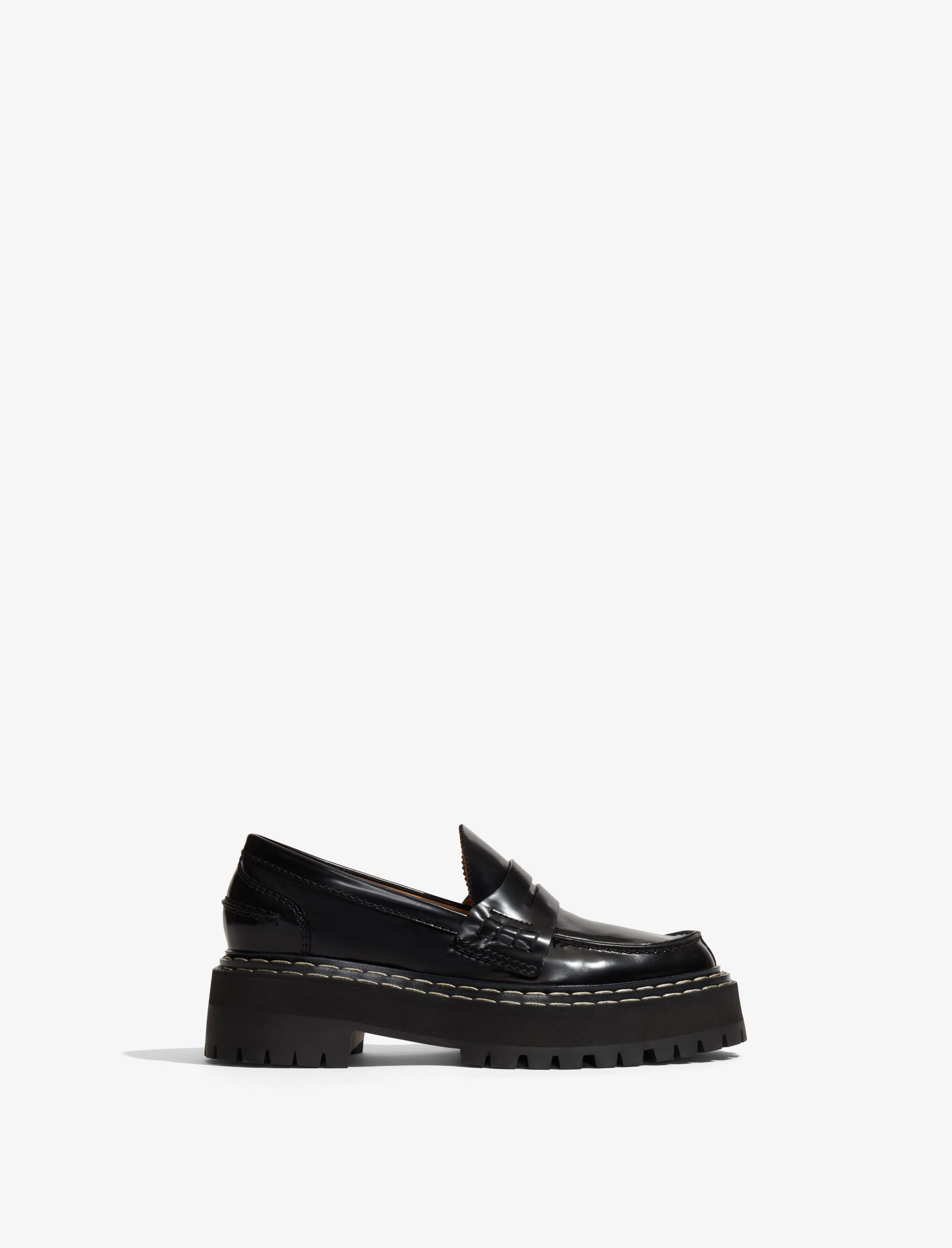 Lug Sole Platform Loafers in Spazzolato Leather