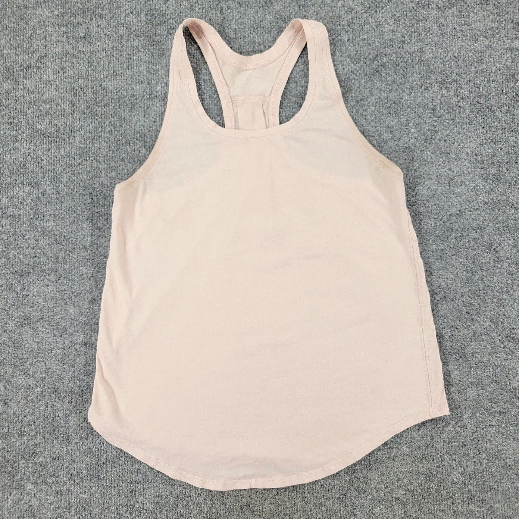 Lululemon Small Pink Round Neck Sleeveless Adult Women's Activewear Tank Top Shirt in White