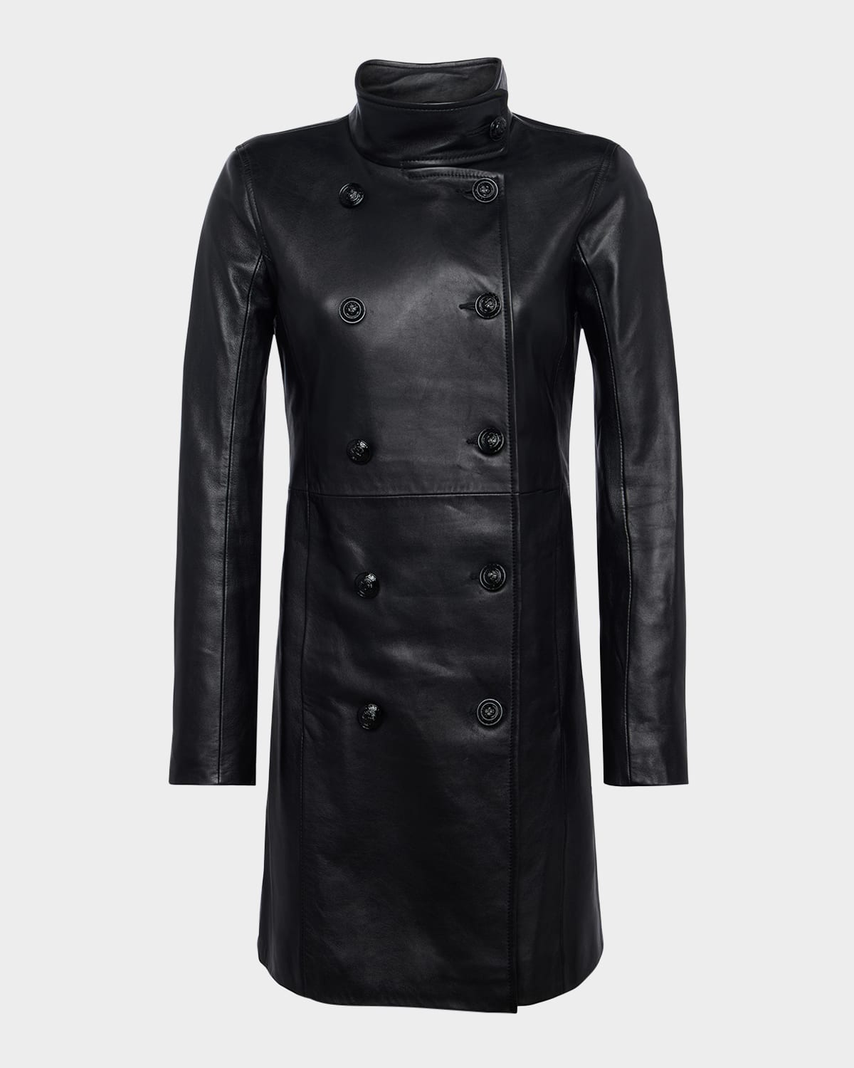 Lyon Leather Military Coat