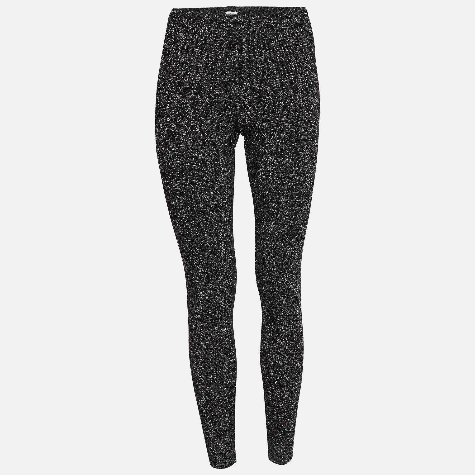 M Missoni Black Lurex Knit Leggings M