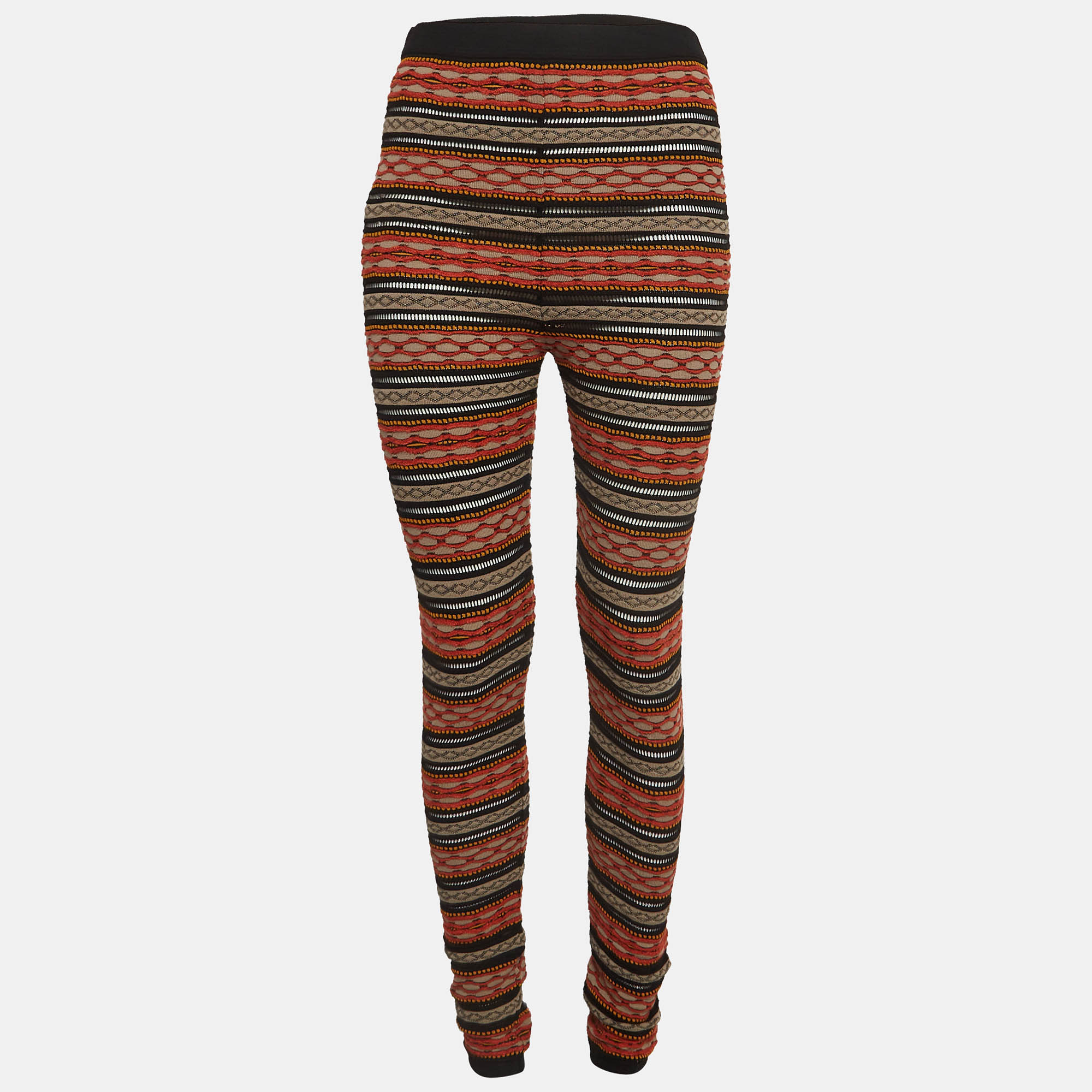 M Missoni Multicolor Stripe Patterned Knit Leggings M