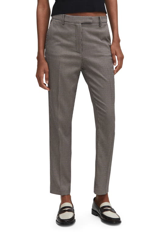 MANGO Houndstooth Ankle Skinny Suit Pants in Blue at Nordstrom, Size 6