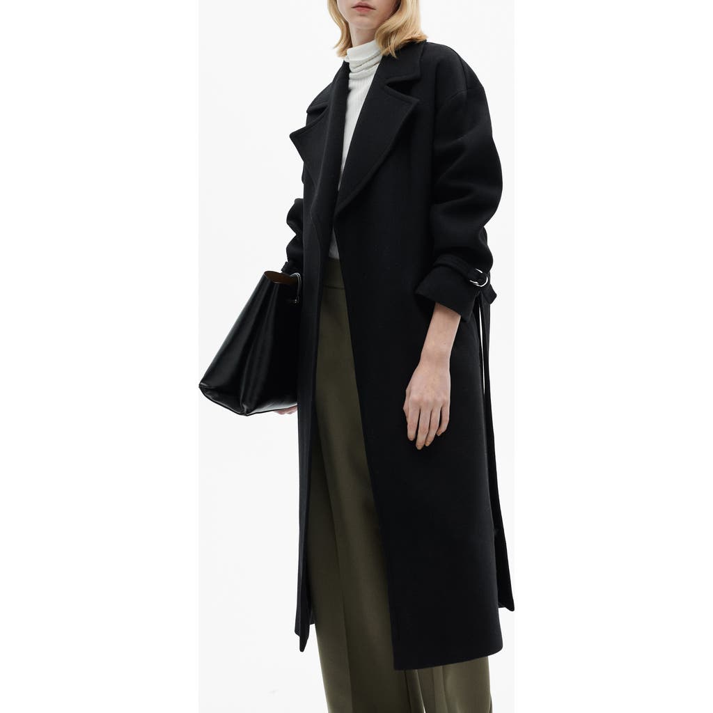 MANGO Manteco Oversize Wool Blend Maxi Coat in Black at Nordstrom, Size Xx-Small