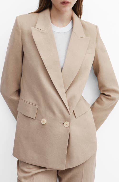 MANGO Margo Linen Blazer in Light/Pastel Grey at Nordstrom, Size X-Small