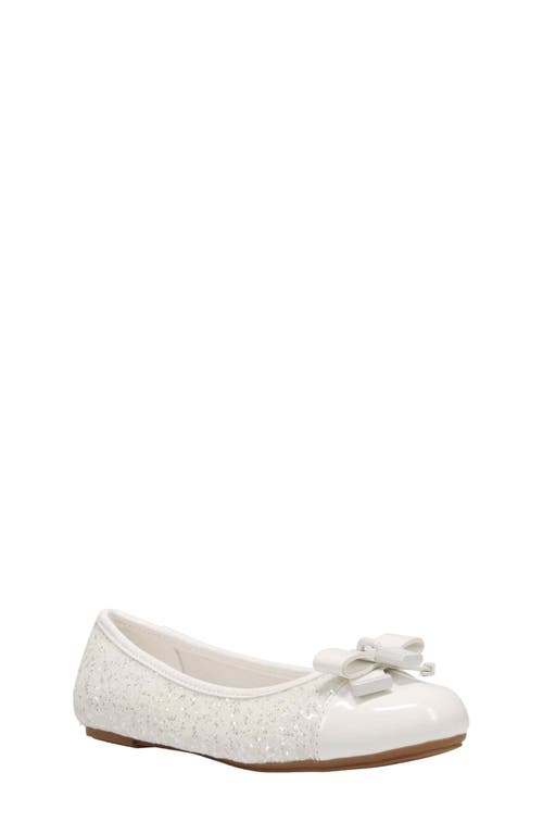 MICHAEL Michael Kors Kenya Lock Glitter Ballet Flat in White/Glitter at Nordstrom, Size 5 M