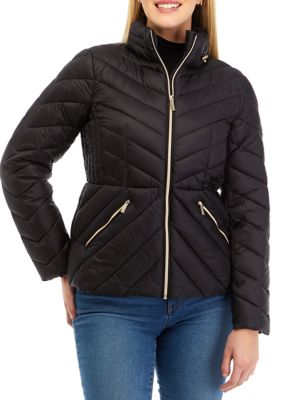 MICHAEL Michael Kors Women's Packable Puffer Jacket, Black, X-Large