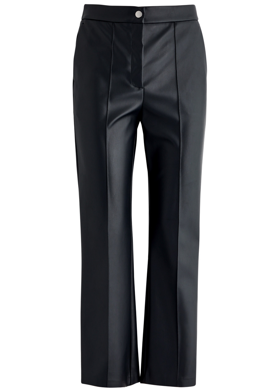 MM Slim-leg Faux Leather Trousers - Navy - XS (UK6 / XS)