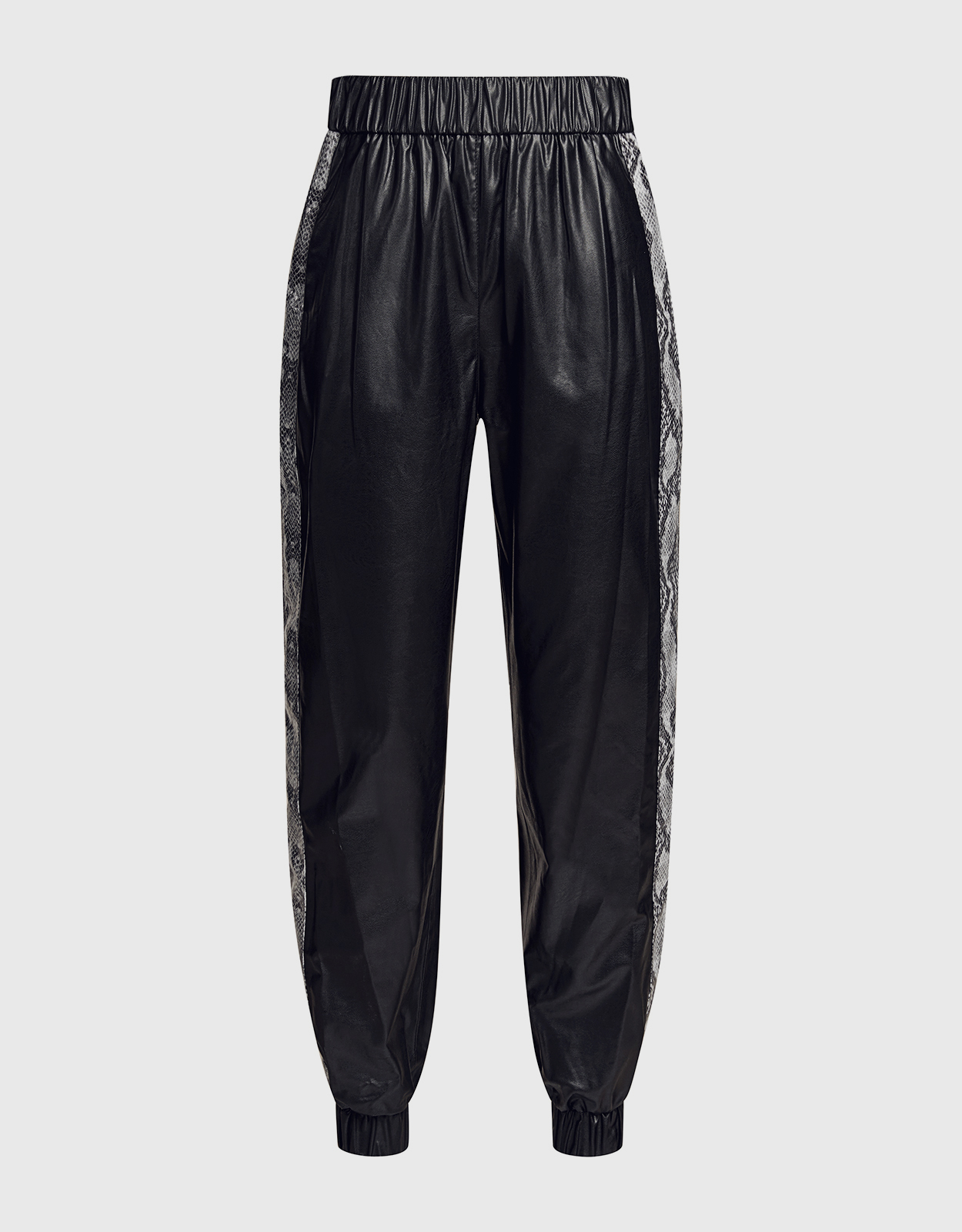 MSGM Snake Trim Patchwork Faux Leather Track Pants - 38