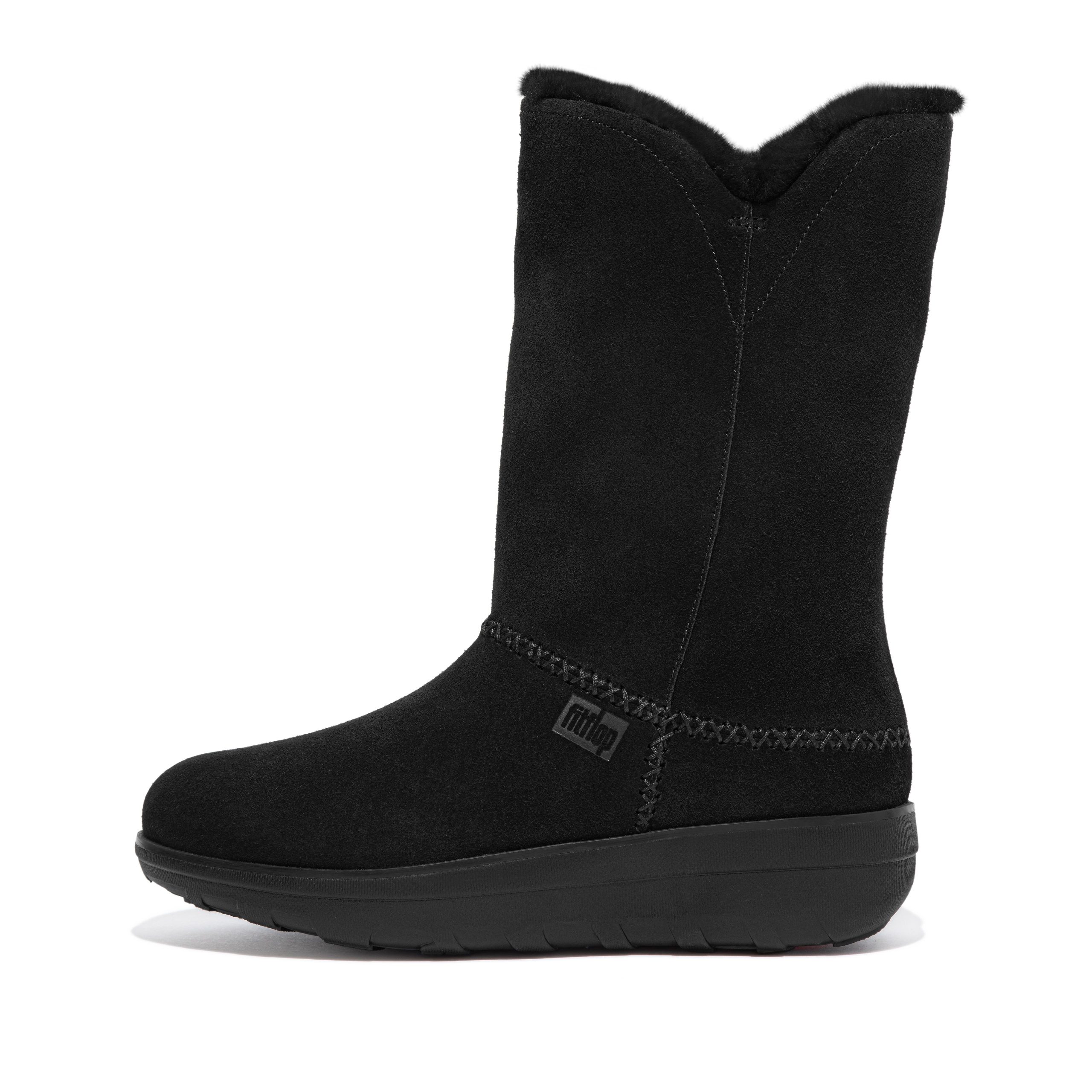 MUKLUK Shearling-Lined Suede Calf Boots, Outlet