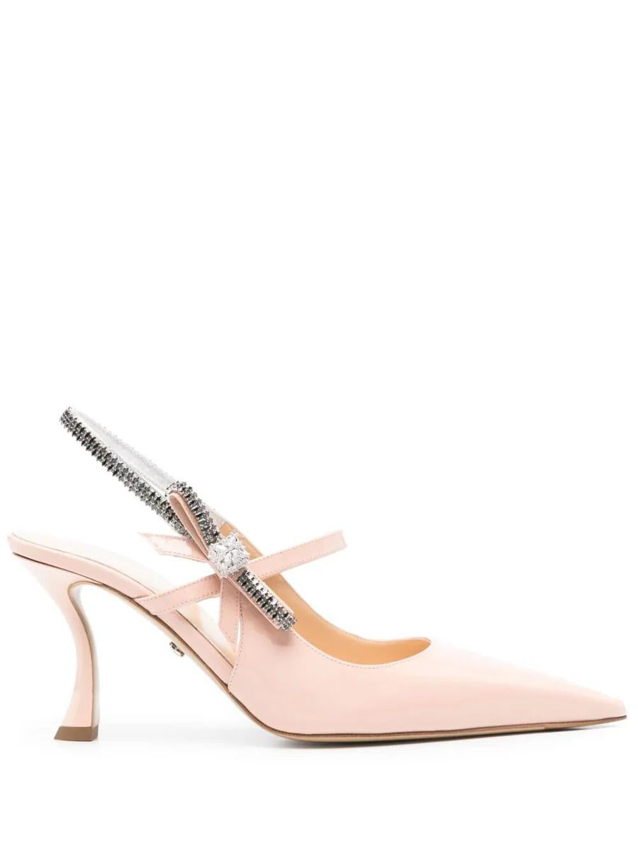 Mach & Mach Crystal Cuba Nude Patent Leather Slingback 85Mm Shoes