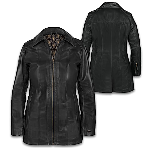 Made For Me Monogrammed Black Leather Women's Jacket