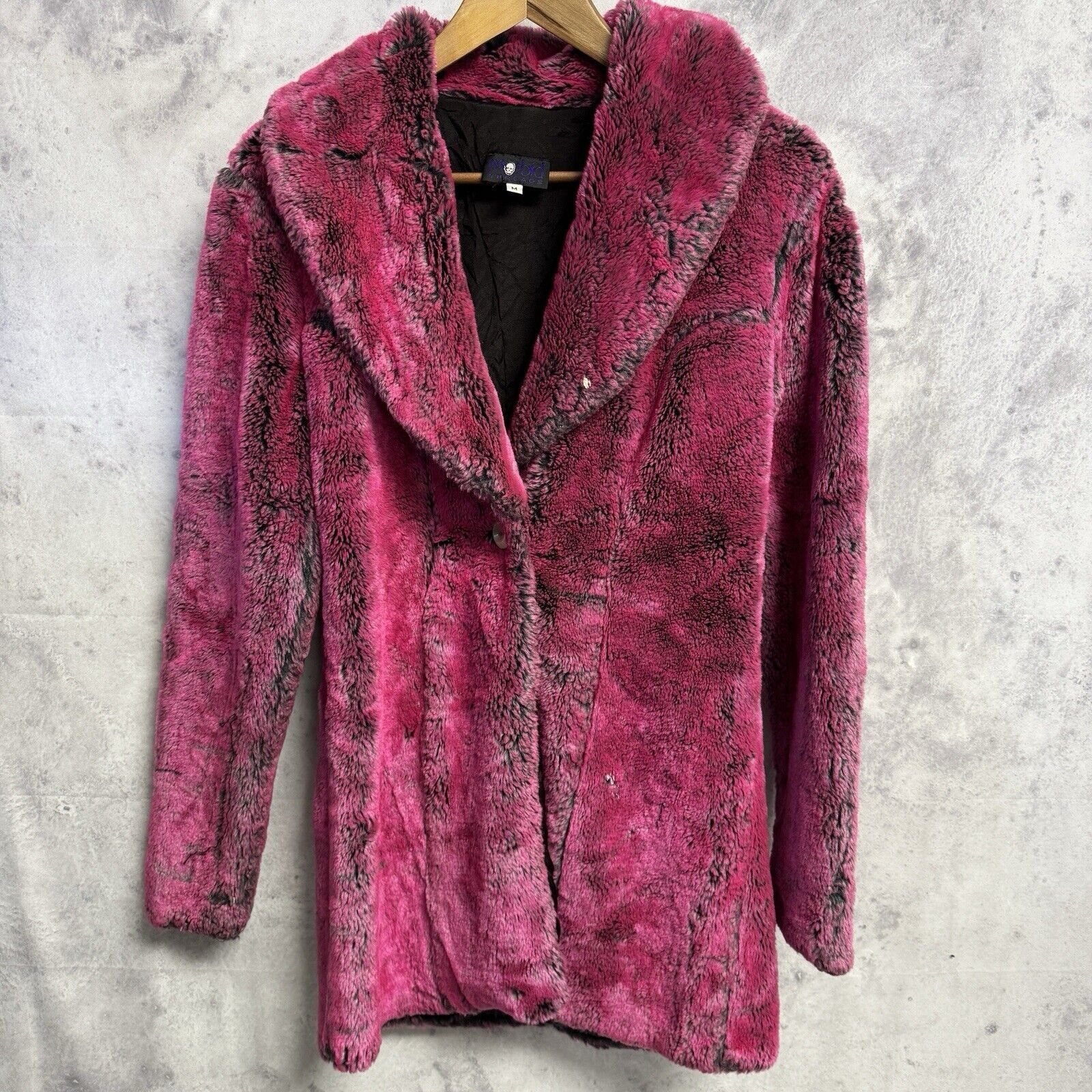 Made In USA x Vintage Morbid Threads Faux Fur Coat Womens Medium Pink One