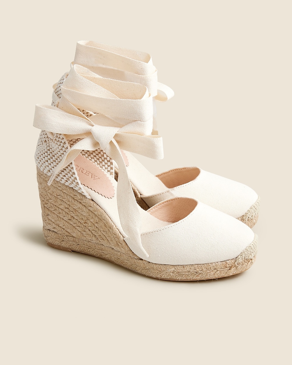 Made-in-Spain lace-up high-heel espadrilles