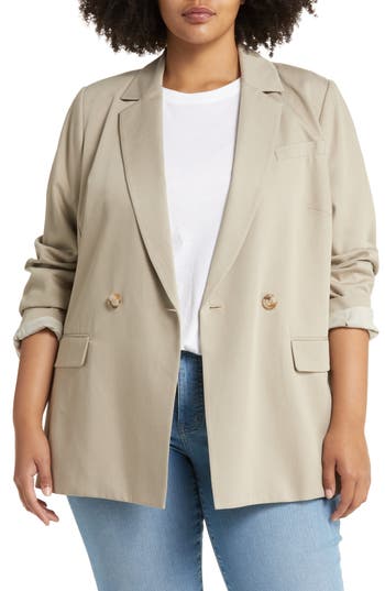 Madewell Caldwell Double-Breasted Blazer in Pumice at Nordstrom Rack, Size 1 X