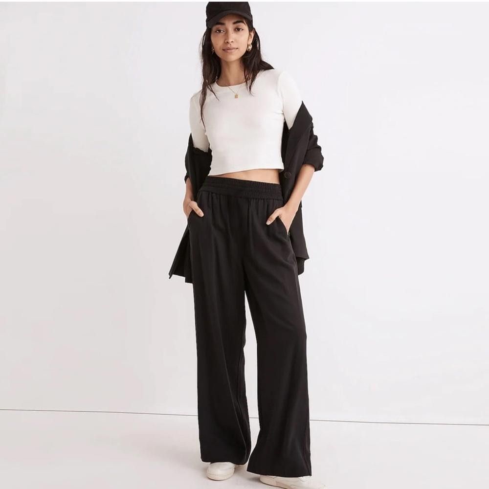 Madewell - Drapeweave Carley Wide-Leg Pants - Black Nwot, Women's (Size 32)