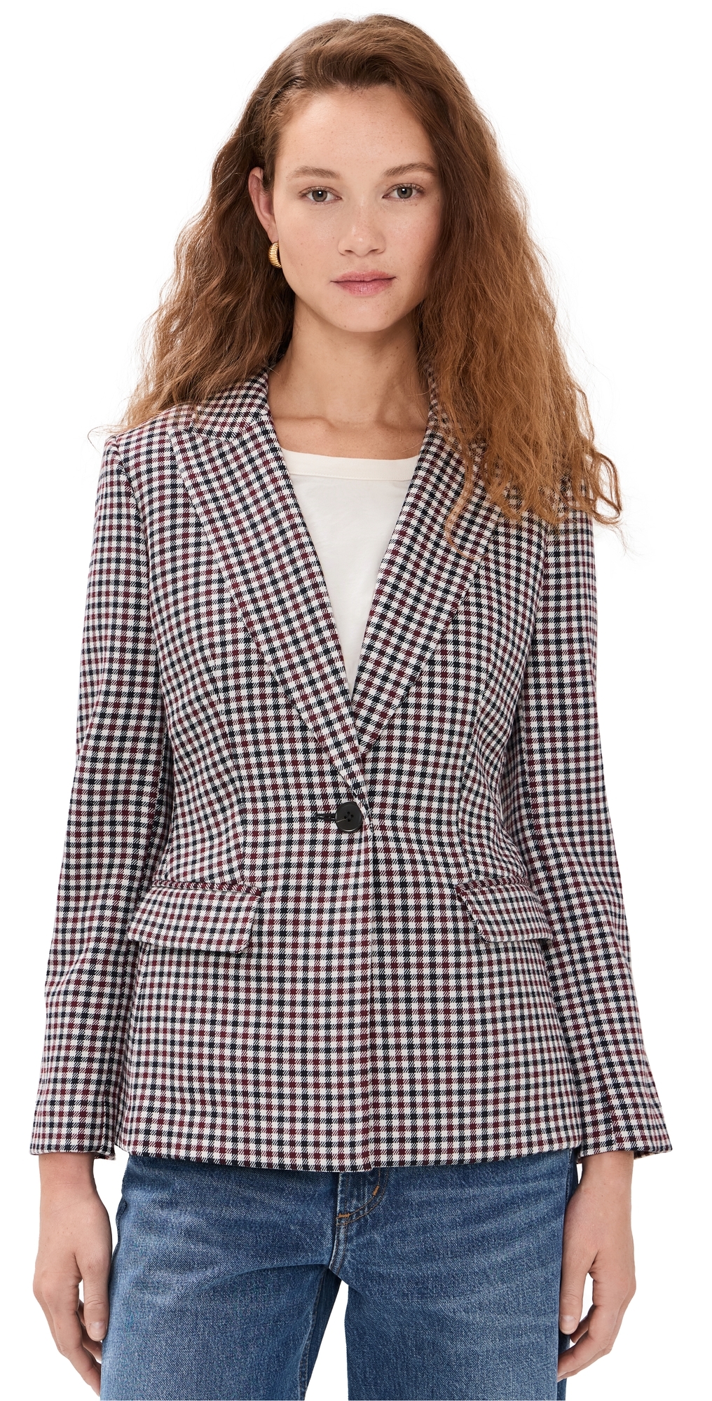 Madewell Slim Fitted Long Blazer Aroma Plaid 2