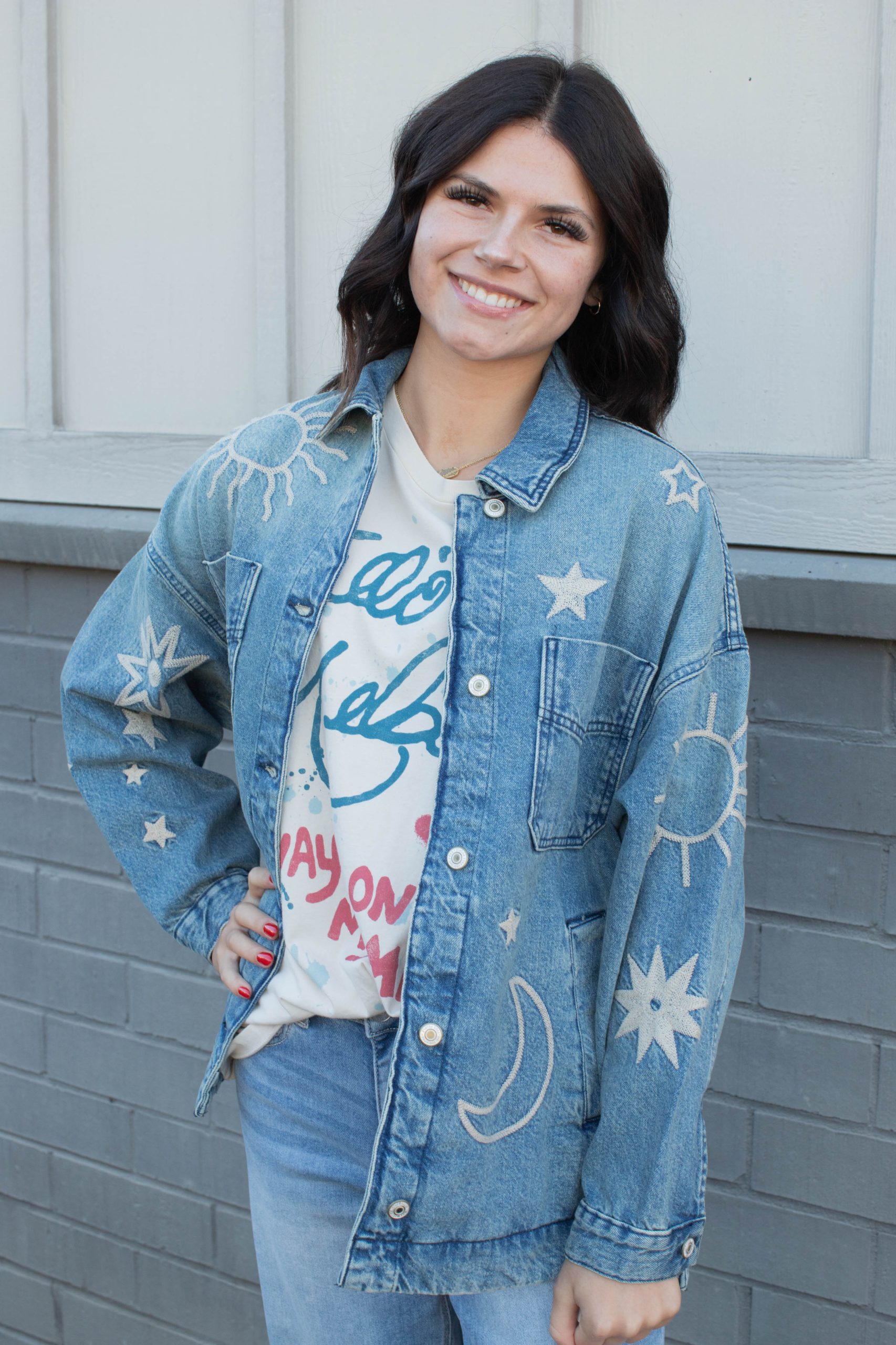 Madison City Embroidered Jacket Skyway Blues | Free People