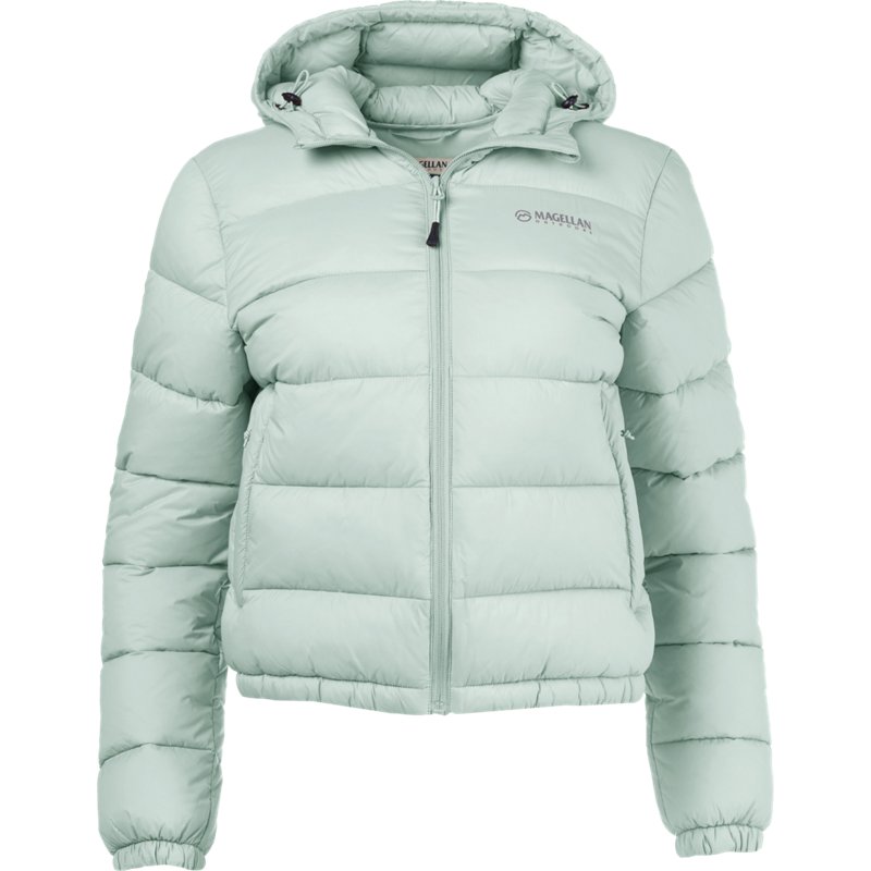 Magellan Outdoors Women's Lost Pines II Crop Puffer Jacket Frosty Green, Large - Women's Ski Outerwear at Academy Sports