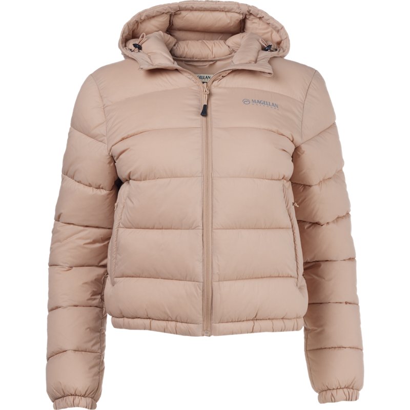 Magellan Outdoors Women's Lost Pines II Crop Puffer Jacket Warm Taupe, Small - Women's Ski Outerwear at Academy Sports