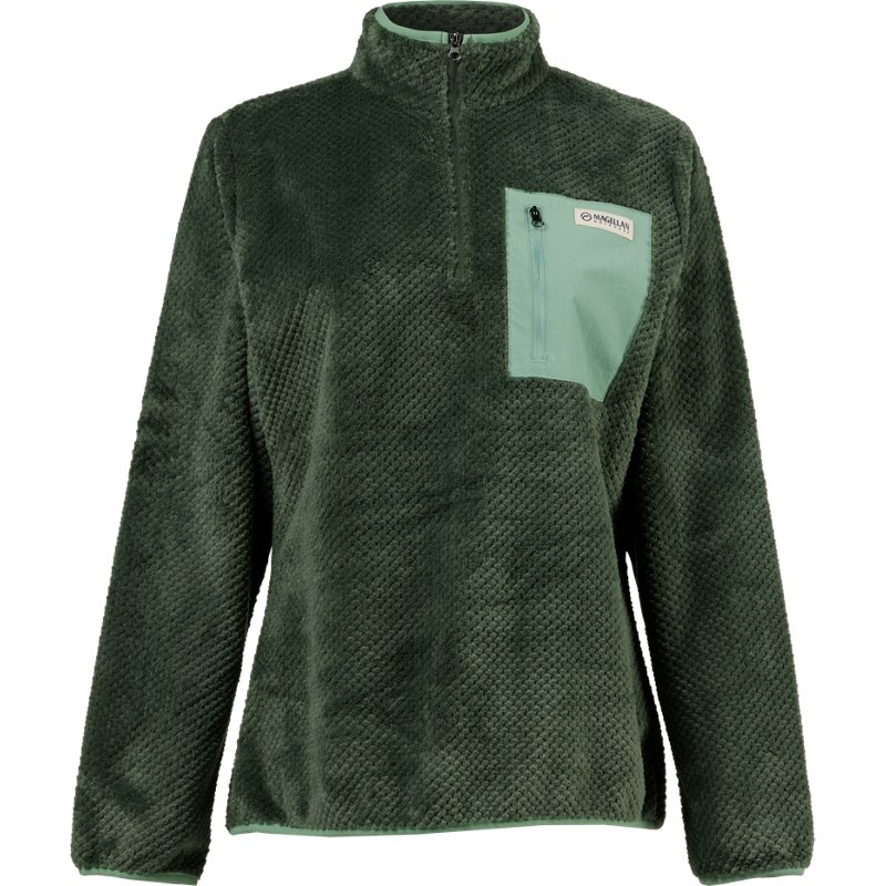 Magellan Outdoors Women's Willow Creek Long Sleeve 1/2 Zip Sweatshirt Dark Green, X-Small - Women's Outdoor Long-Sleeve Tops at Academy Sports