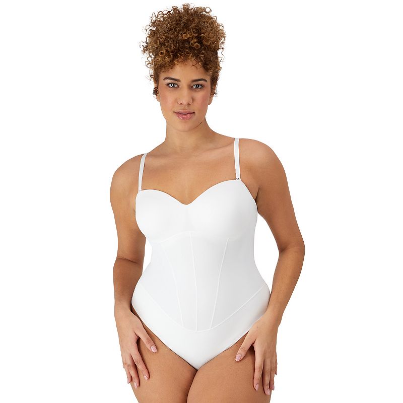 Maidenform Firm Control Shapewear Tummy Shaping Multiway Thong Bodysuit DMS131, Women's, Size: Medium, White