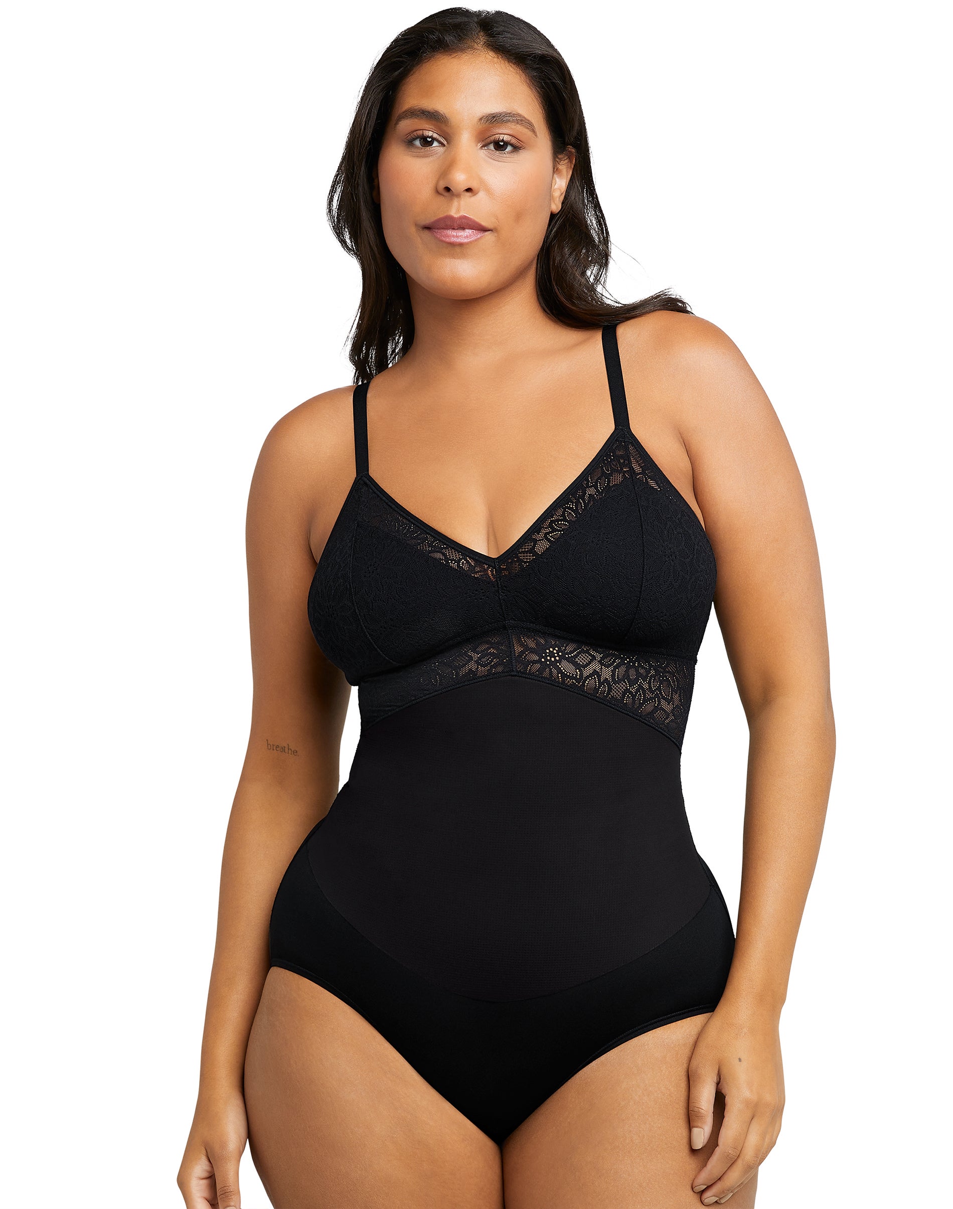 Maidenform Lace Bodysuit Shapewear Black S Women's