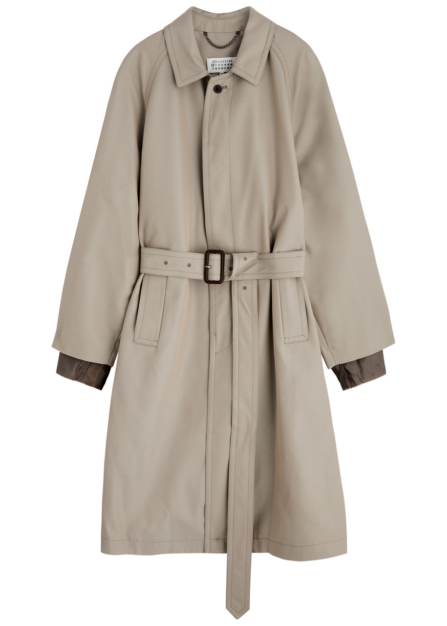 Maison Margiela Belted Cotton-blend Trench Coat - Stone - 44 (UK12 / M)