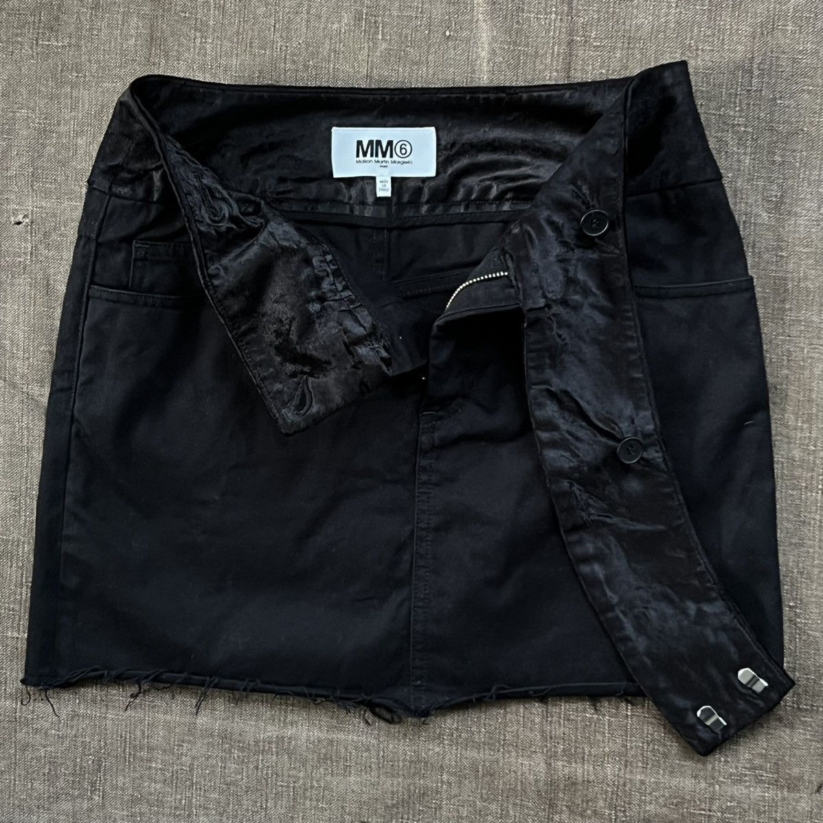 Maison Margiela Mm6 Denim Skirt in Black, Women's (Size 28)