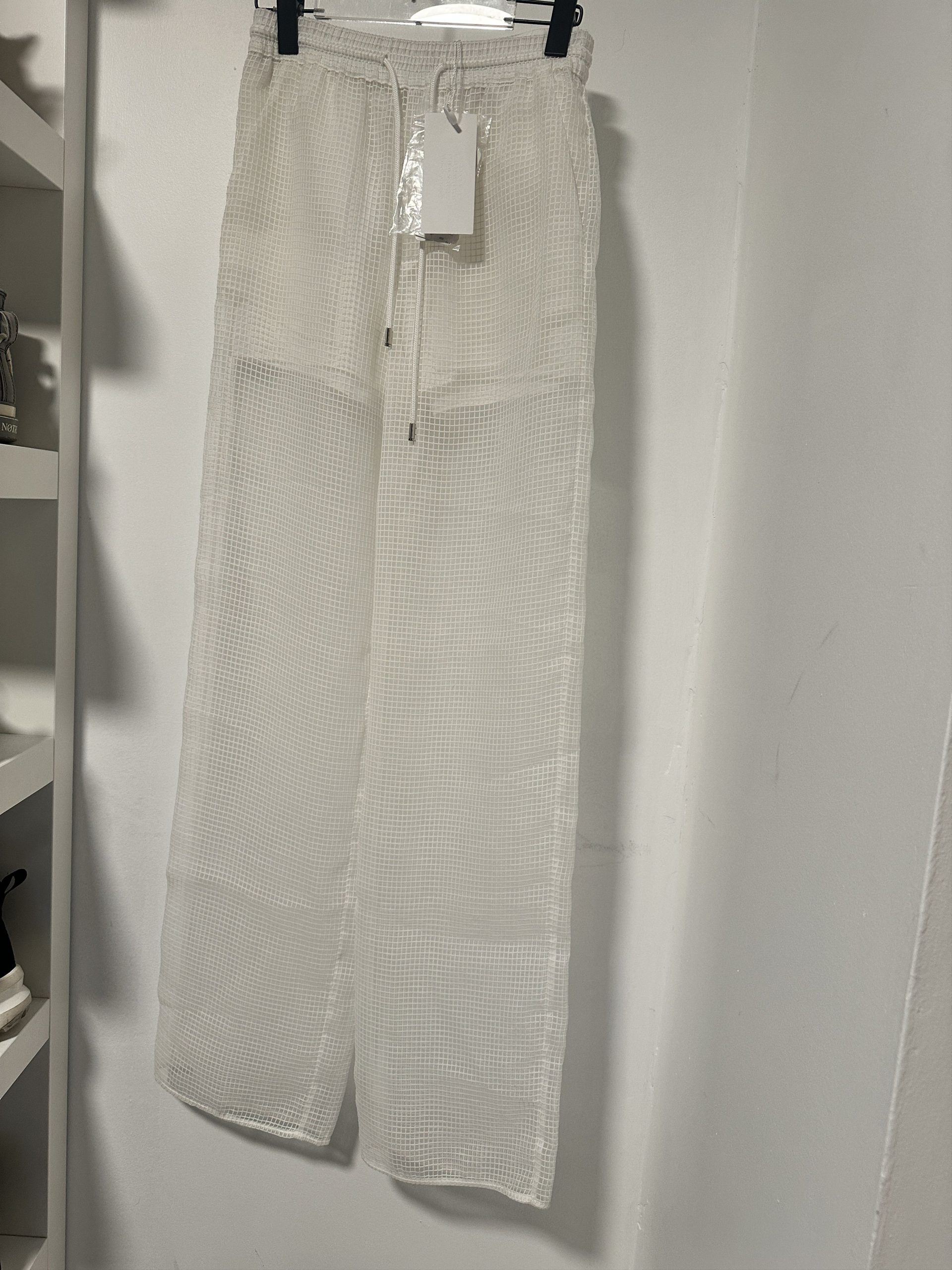 Maison Margiela Straight-Leg Mesh Track Pants in White, Women's (Size 26)