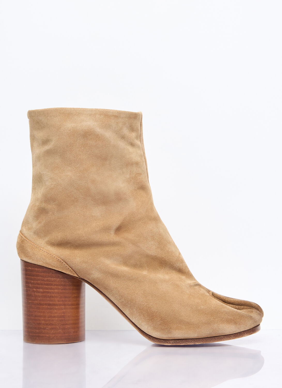 Maison Margiela Tabi Suede Ankle Boots - Woman Boots Beige Eu - 35