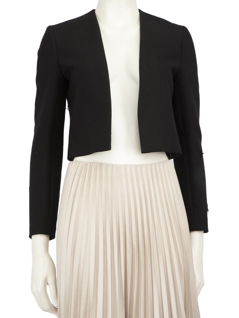 Maje Black Tassel Trim Cropped Blazer, Women's (Size XS)