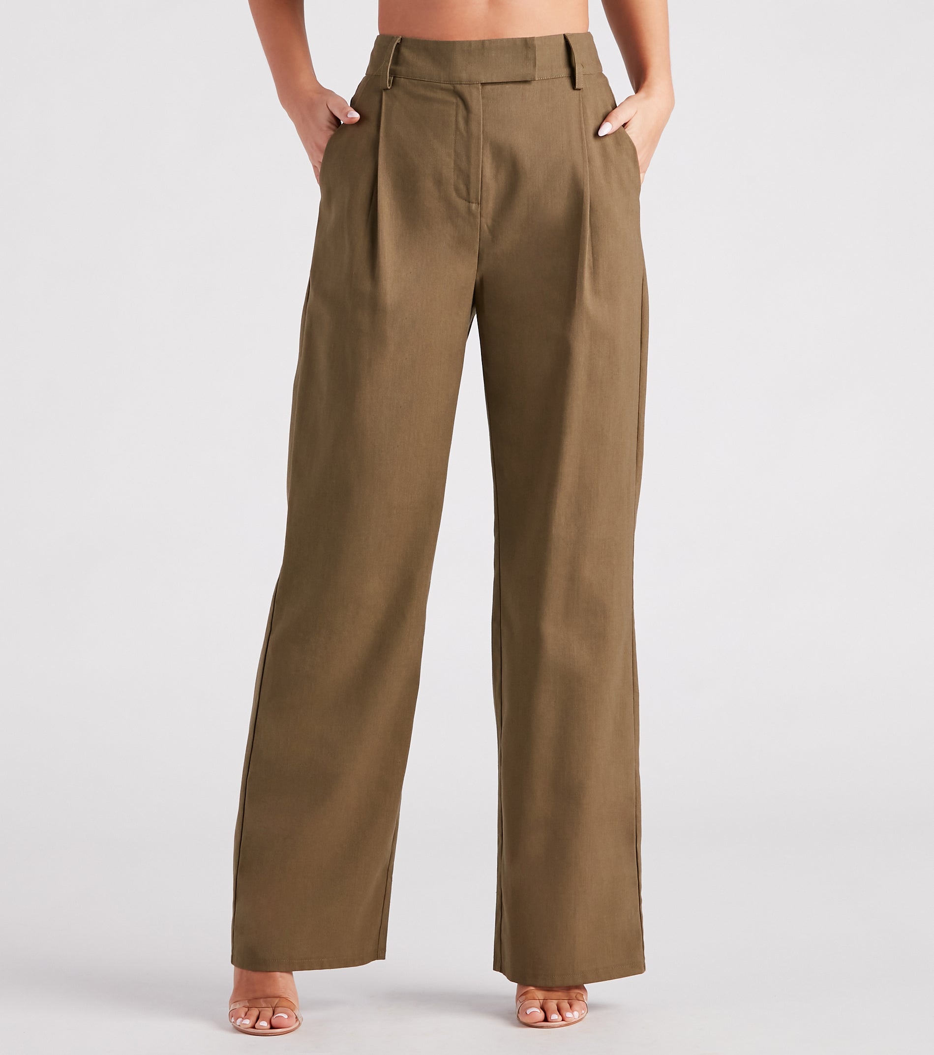 Make The Shift Linen Wide-Leg Trouser Pants