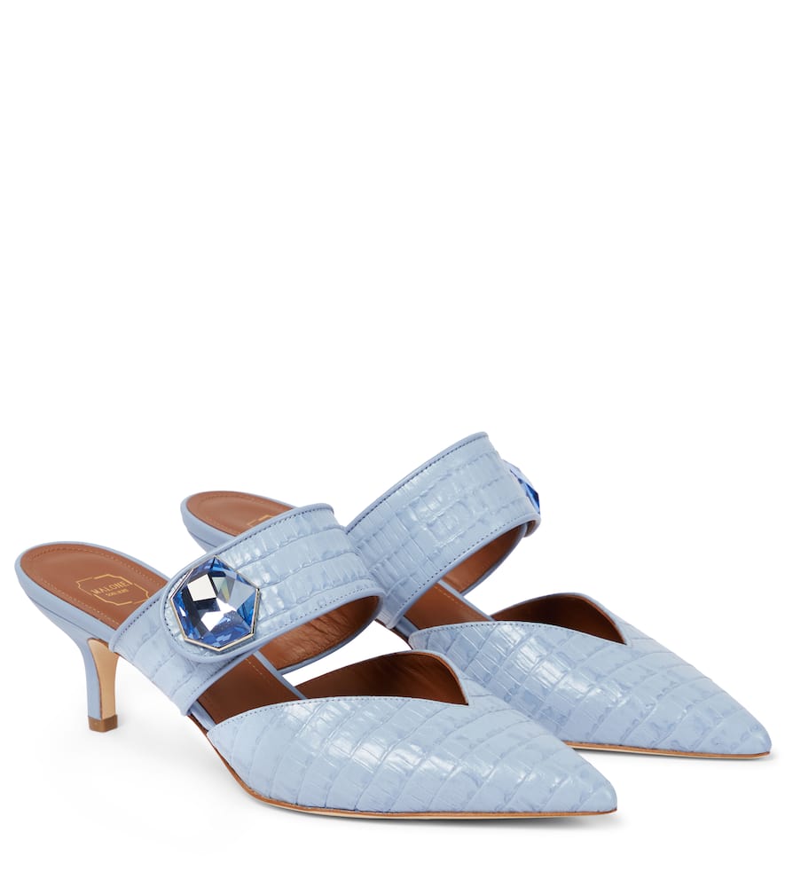 Malone Souliers Lola 45 croc-effect leather mules