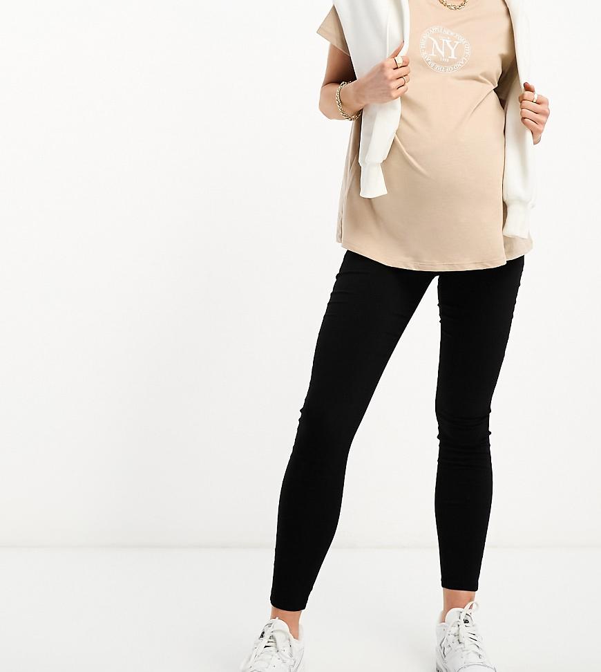 Mamalicious Maternity jeggings with over the bump band in black