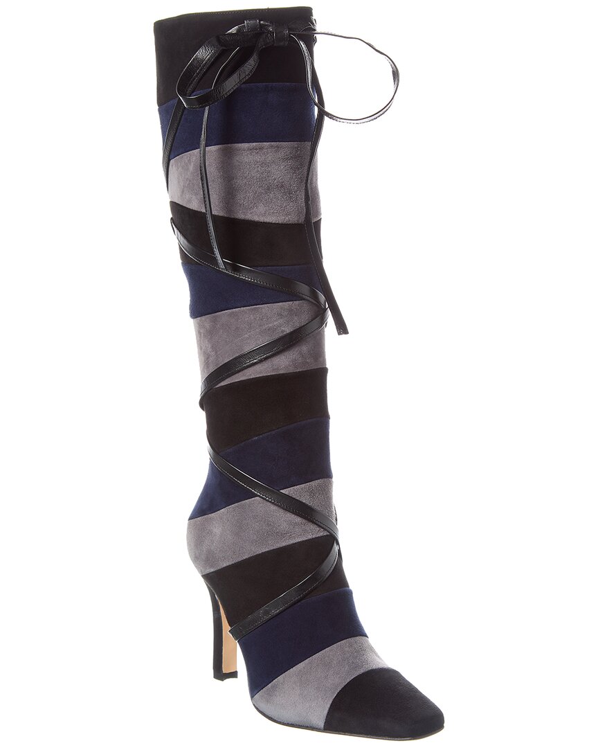 Manolo Blahnik Borneo 105 Suede Knee-High Boot