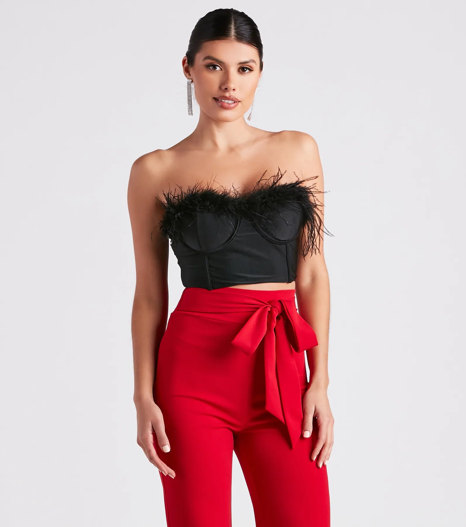 Marabou Cutie Strapless Corset Top