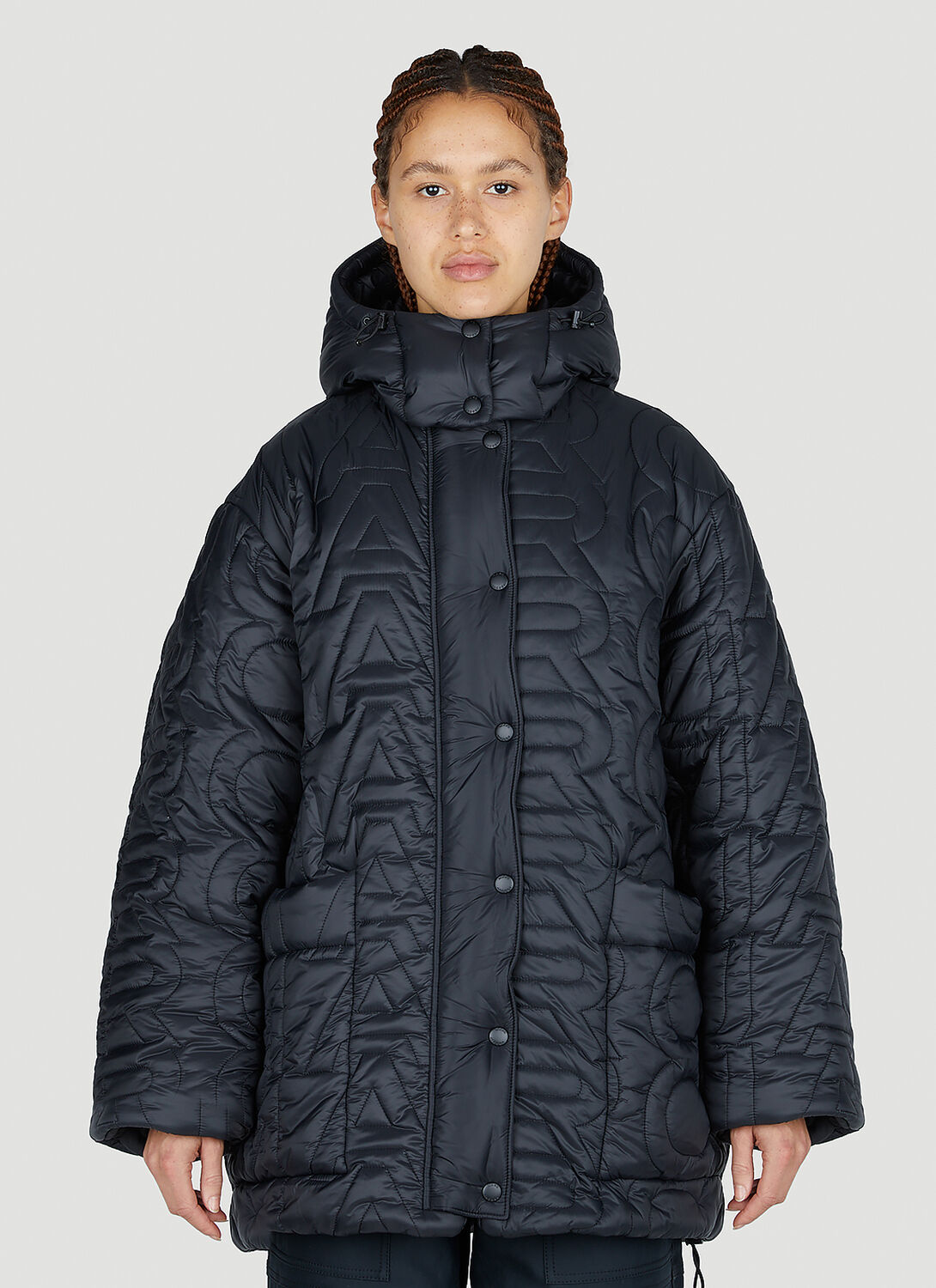 Marc Jacobs Monogram Quilted Puffer Coat - Woman Jackets Black M