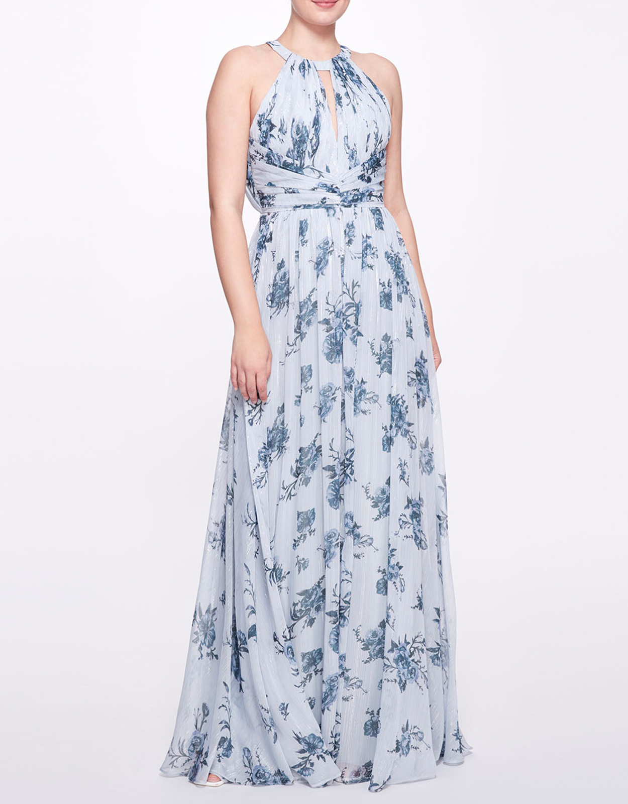 Marchesa Notte Bridesmaids Carrara Floral Halter Neck Gown - 0