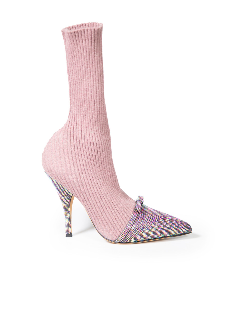 Marco de Vincenzo Purple Knit Crystal Sock Boots