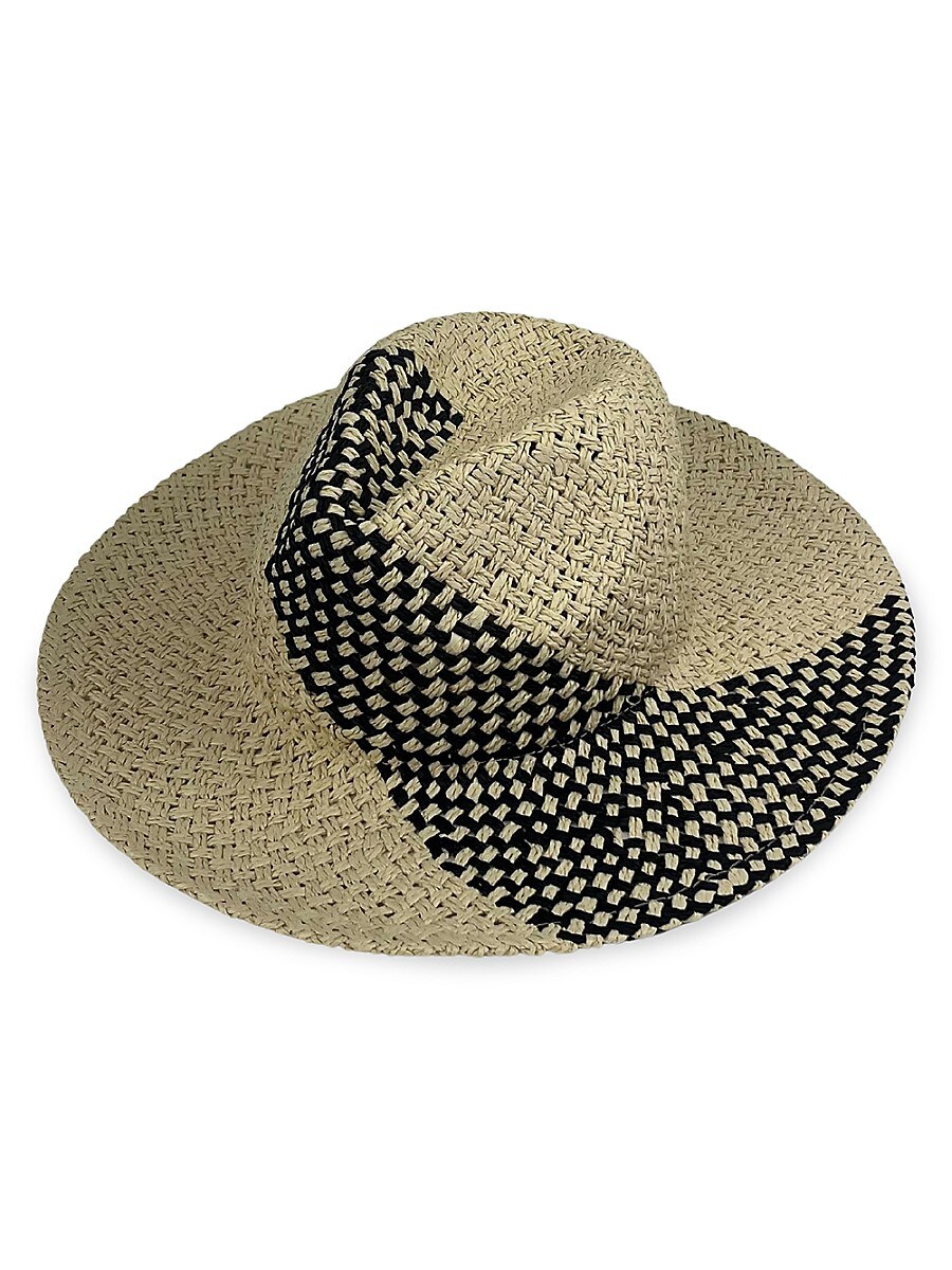 Marcus Adler Women's Two Tone Straw Hat - Black Tan