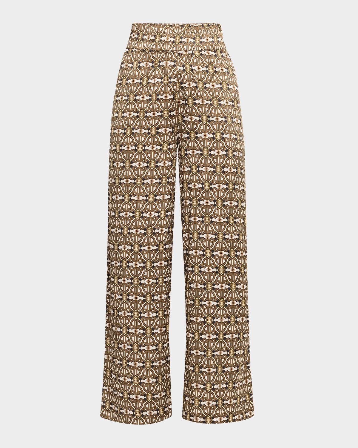 Margodea Geo-Print High-Rise Straight-Leg Pants