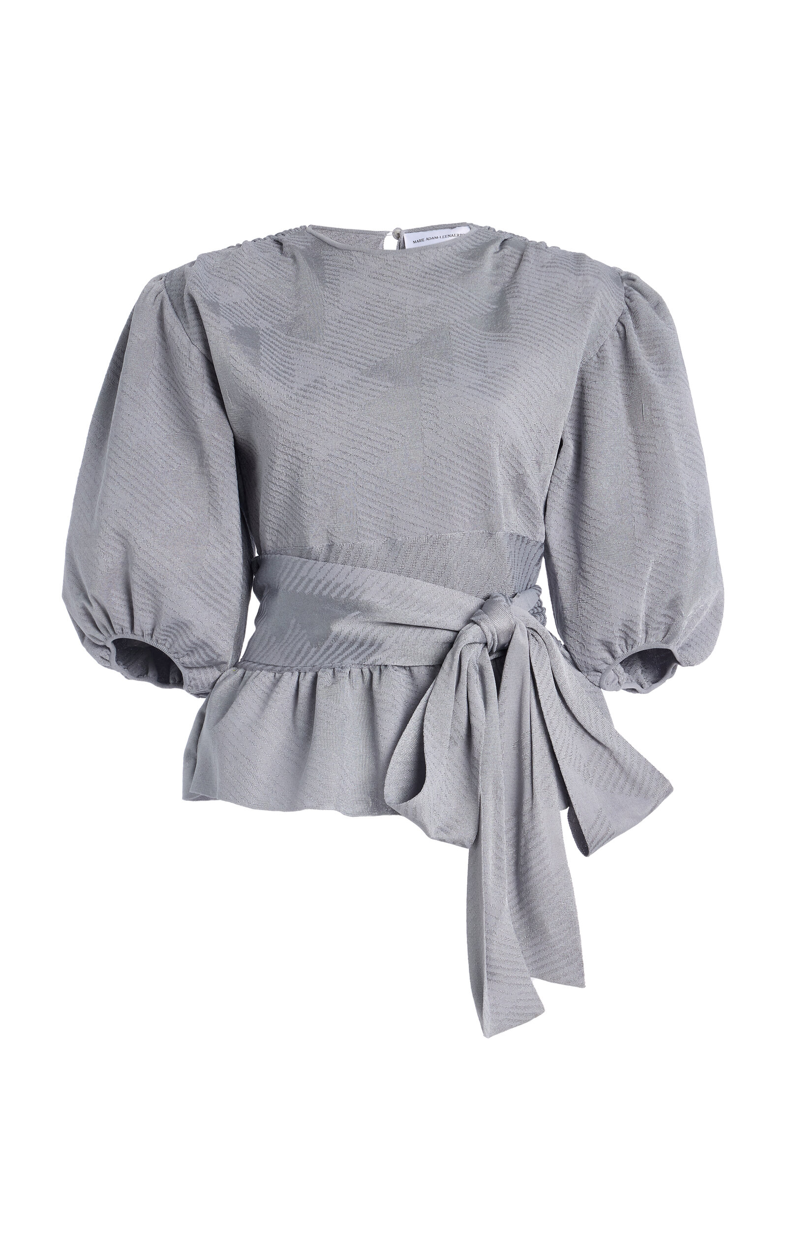 Marie Adam-Leenaerdt - Jacquard Peplum Top - Light Grey - S - Moda Operandi