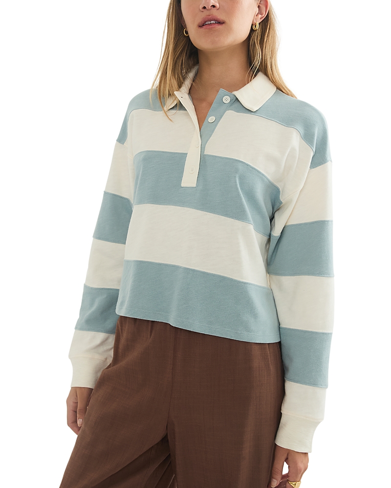 Marine Layer Cropped Rugby Polo Top