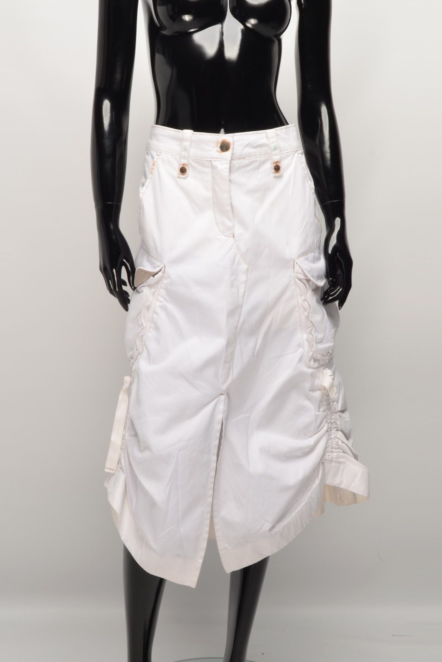 Marithe Francois Girbaud Grunge Mermaid Skirt in White, Women's (Size 36)