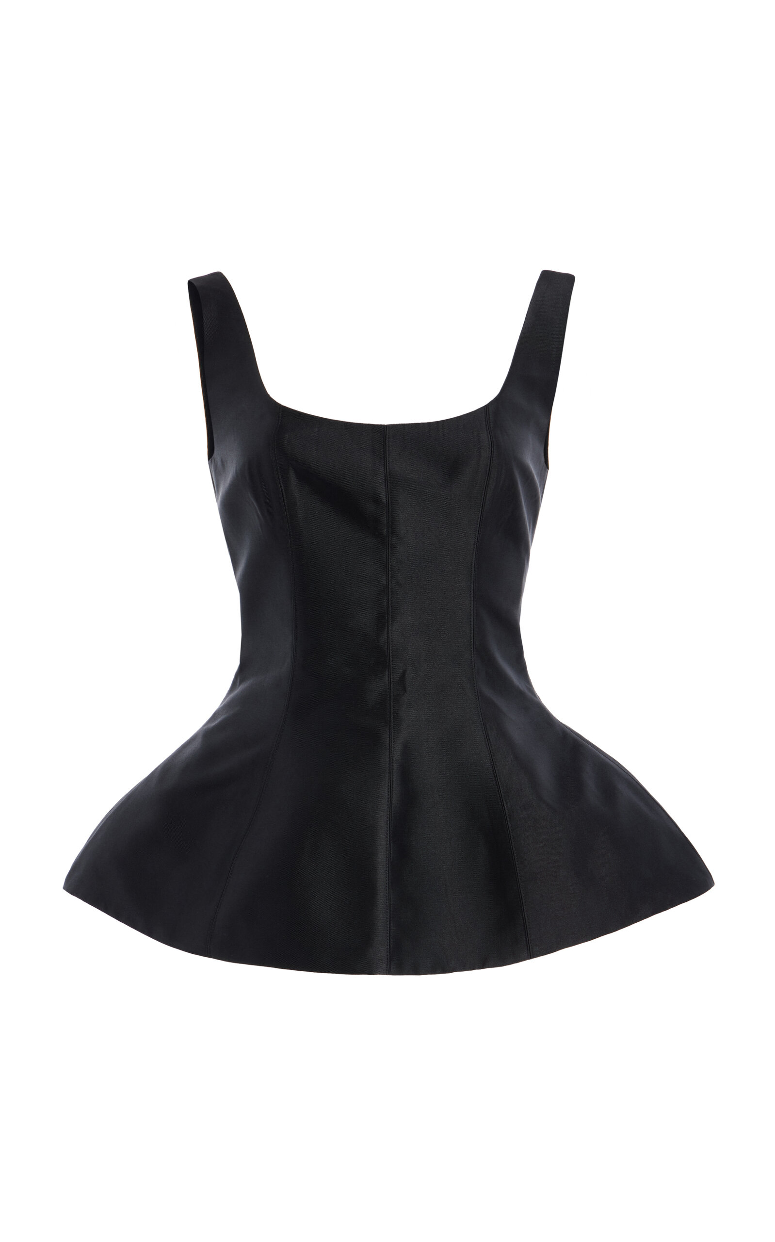 Marlies Grace - Ivy Satin Peplum Top - Black - L - Moda Operandi