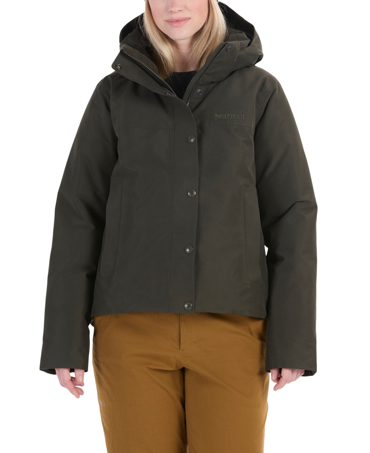 Marmot Women's Chelsea Hooded Insulated Short Coat - Rosin Green